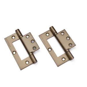 Aged Brass Ball Bearing Fast Fix Hinge (Pair) 100mm x 70mm by Manovella, a Door Hardware for sale on Style Sourcebook