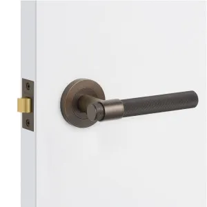 Aged Brass Knurled Passage Door Handle - Rosedale by Manovella, a Door Hardware for sale on Style Sourcebook