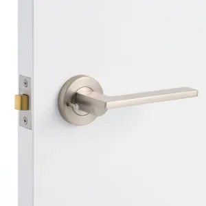 Brushed Nickel Privacy Door Handle - Hamilton by Manovella, a Door Hardware for sale on Style Sourcebook