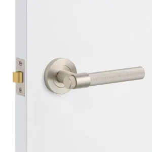 Brushed Nickel Knurled Passage Door Handle - Rosedale by Manovella, a Door Hardware for sale on Style Sourcebook