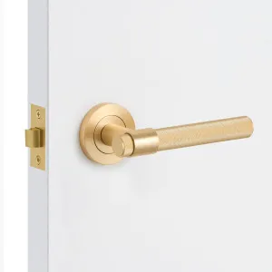 Satin Brass Knurled Passage Door Handle - Rosedale by Manovella, a Door Hardware for sale on Style Sourcebook