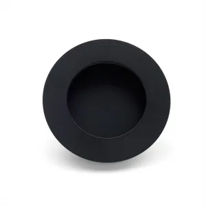 Matt Black Sliding Door Round Flush Pull 65mm by Manovella, a Door Hardware for sale on Style Sourcebook
