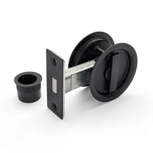 Matt Black Round Sliding Cavity Privacy Lock by Manovella, a Door Hardware for sale on Style Sourcebook