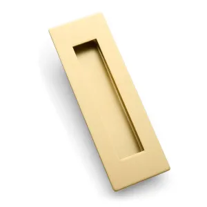 Satin Brass Sliding Door Flush Pull 150mm x 50mm by Manovella, a Door Hardware for sale on Style Sourcebook