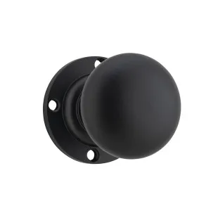 Victorian Knob - Round Rose - Matt Black by Tradco, a Door Hardware for sale on Style Sourcebook