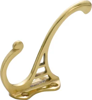 Federation Hat & Coat Hook - Polished Brass by Tradco, a Door Hardware for sale on Style Sourcebook