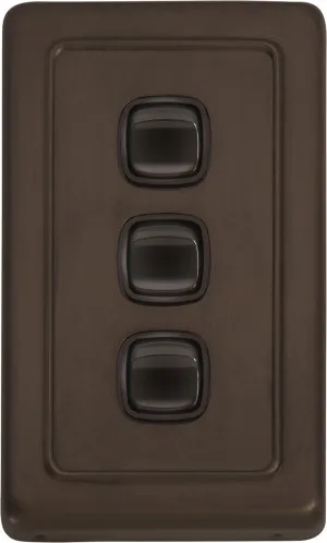 3 Flat Plate Toggle Switches - Antique Brass by Tradco, a Lighting Accessories for sale on Style Sourcebook