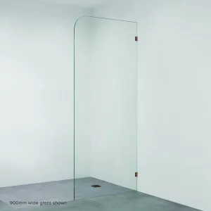 Curved Edge Fixed Frameless Glass Shower Panel, Brushed Copper by Fienza, a Shower Screens & Enclosures for sale on Style Sourcebook