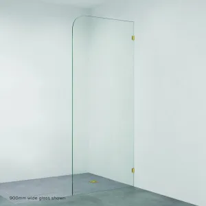 Curved Edge Fixed Frameless Glass Shower Panel, Urban Brass by Fienza, a Shower Screens & Enclosures for sale on Style Sourcebook