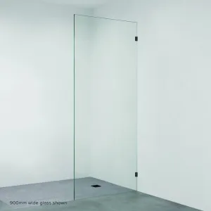Rectangular Fixed Frameless Glass Shower Panel, Matte Black by Fienza, a Shower Screens & Enclosures for sale on Style Sourcebook