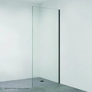 Rectangular Fixed Frameless Glass Shower Panel with Channel, Matte Black by Fienza, a Shower Screens & Enclosures for sale on Style Sourcebook