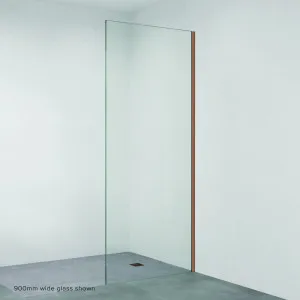 Rectangular Fixed Frameless Glass Shower Panel with Channel, Brushed Copper by Fienza, a Shower Screens & Enclosures for sale on Style Sourcebook