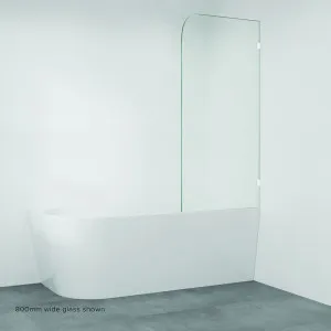 Curved Edge Fixed Frameless Glass Bath Panel, Matte White by Fienza, a Bathtubs for sale on Style Sourcebook