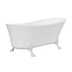 Clawfoot Freestanding Acrylic Bath, 1700mm, White Feet by Fienza, a Bathtubs for sale on Style Sourcebook