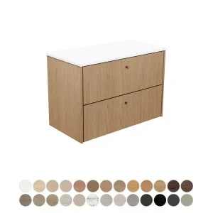 Salisbury 900 Wall Hung, Cabinet, Satori Vanilla Moulded Basin Top by Fienza, a Vanities for sale on Style Sourcebook