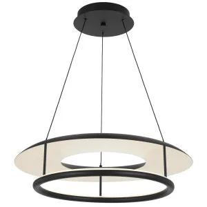 Telbix Ariva Modern Dual Ring LED Pendant - Black by Telbix, a Lighting for sale on Style Sourcebook