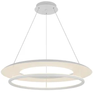 Telbix Ariva Modern Medium Dual Ring LED Pendant - White by Telbix, a Lighting for sale on Style Sourcebook