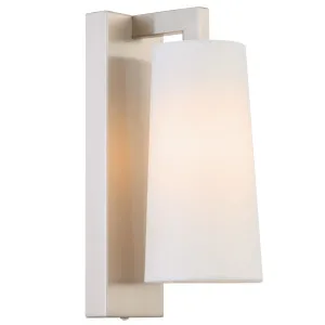 Telbix Lavis Modern Tapered Fabric Shade Wall Light - Nickel by Telbix, a Wall Lighting for sale on Style Sourcebook
