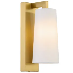 Telbix Lavis Modern Tapered Fabric Shade Wall Light - Antique Gold by Telbix, a Wall Lighting for sale on Style Sourcebook
