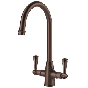 Turner Hastings Ludlow Double Mixer Tap English Bronze LU120DM-S-EB by Turner Hastings, a Kitchen Taps & Mixers for sale on Style Sourcebook