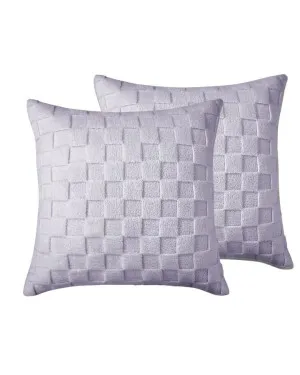 Lavender Checkered Snuggle Fleece European Pillowcase Pair by null, a Cushions, Decorative Pillows for sale on Style Sourcebook
