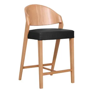 Ridley Bar Chair in Urbane Leather Black / Clear by OZ Design, a Bar Stools for sale on Style Sourcebook