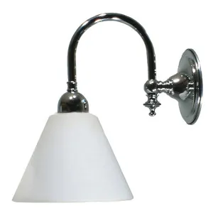 Loxton Wall Light with Cono Opal Matte Shade, Chrome by Lighting Inspirations, a Wall Lighting for sale on Style Sourcebook