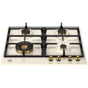 Bertazzoni 60cm Heritage 4 Burner Gas Cooktop Ivory P604LHERAG by Bertazzoni, a Cooktops for sale on Style Sourcebook