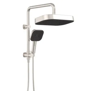 Kuro Twin Half-Rail Shower, Soft Square Head, Brushed Nickel by Fienza, a Shower Heads & Mixers for sale on Style Sourcebook