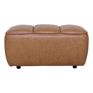 Phoebe Ottoman in Urbane Leather Light Brown by OZ Design, a Ottomans for sale on Style Sourcebook