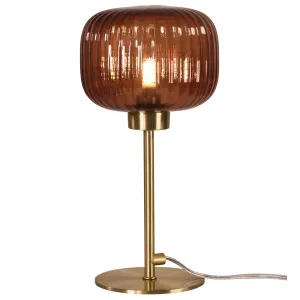 Oriel Lighting Alto Ribbed Optic Glass Table Lamp - Rust by Oriel Lighting, a Lamps for sale on Style Sourcebook
