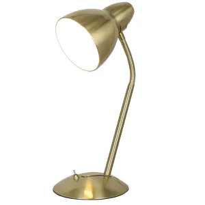Oriel Lighting Trax Flexible Gooseneck Desk Lamp - Satin Brass by Oriel Lighting, a Lamps for sale on Style Sourcebook