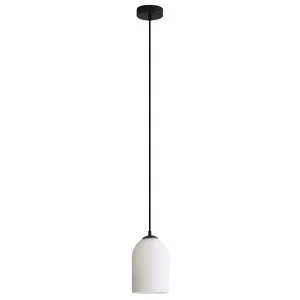 Oriel Lighting Arley Ribbed Opal Glass Pendant - Black by Oriel Lighting, a Lighting for sale on Style Sourcebook