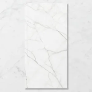 Aphrodite Statuario Wisp (Satin) 1200x600 by Sanctuary Makers, a Stone Look Tiles for sale on Style Sourcebook