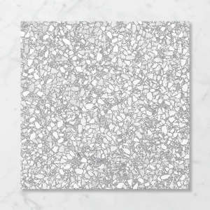 Terra Foray Silver Lining (Matt) 600x600 by Sanctuary Makers, a Terrazzo Look Tiles for sale on Style Sourcebook