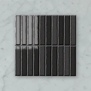 Zen Fingers (150x25) Sumi (Gloss) 300x300 by Sanctuary Makers, a Mosaic Tiles for sale on Style Sourcebook