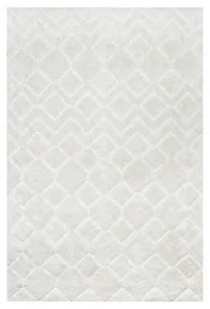 Gia Ivory Diamond Tribal P.E.T Shag Rug by Miss Amara, a Shag Rugs for sale on Style Sourcebook