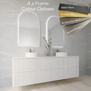Brushed Nickel, 850mm x 800mm by Luxe Mirrors, a Vanity Mirrors for sale on Style Sourcebook