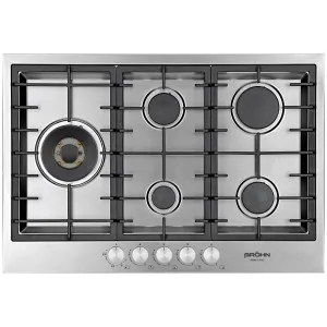 Brohn 75 cm Gas Cooktop Stainless Steel BRGC756IT by Brohn, a Cooktops for sale on Style Sourcebook