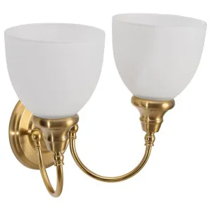 Benson 2 Light Wall Bracket, Satin Brass by Lighting Inspirations, a Wall Lighting for sale on Style Sourcebook