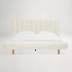 Arlo Floating Queen Bed (Tufted Headboard) Frame, Ivory, by Lounge Lovers by Lounge Lovers, a Beds & Bed Frames for sale on Style Sourcebook