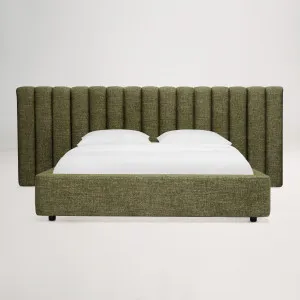 Arlo Storage Double Bed (Tufted Wide Headboard) Frame, Green, by Lounge Lovers by Lounge Lovers, a Beds & Bed Frames for sale on Style Sourcebook