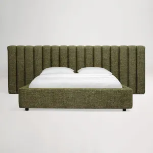 Arlo Storage Queen Bed (Tufted Wide Headboard) Frame, Green, by Lounge Lovers by Lounge Lovers, a Beds & Bed Frames for sale on Style Sourcebook