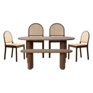 Amara Walnut Table Bench and Mateo Six Piece Dining Set - Mocka by Mocka., a Benches for sale on Style Sourcebook