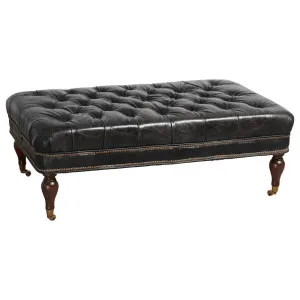 Georgia Leather Bench, Belon Black by Schots, a Ottomans for sale on Style Sourcebook