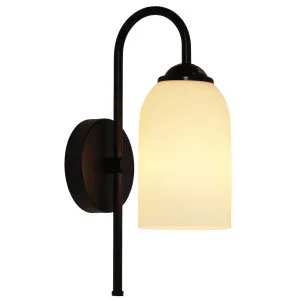 Oriel Lighting Arlington Opal Glass Decorative Wall Light - Black by Oriel Lighting, a Wall Lighting for sale on Style Sourcebook