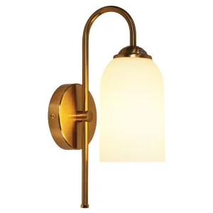 Oriel Lighting Arlington Opal Glass Decorative Wall Light - Satin Brass by Oriel Lighting, a Wall Lighting for sale on Style Sourcebook