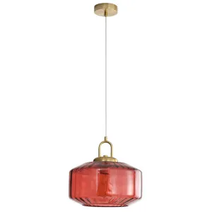 Oriel Lighting Clarise Ribbed Glass Pendant - Rose by Oriel Lighting, a Lighting for sale on Style Sourcebook