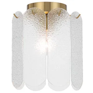 Telbix Samona Textured Glass Shade Batten Fix - Antique Gold by Telbix, a Lighting for sale on Style Sourcebook