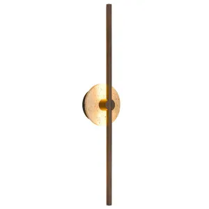 Telbix Rimini Travertine Slimline LED Wall Light - Vintage Brass by Telbix, a Wall Lighting for sale on Style Sourcebook